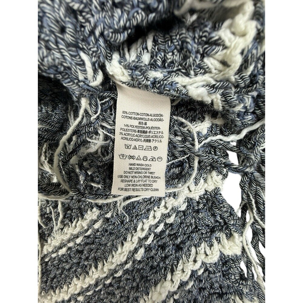 Free People Fringe Turtleneck Sweater Tank XS Chunky Knit Gray Cream Striped - Picture 5 of 8